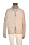 Kiton Kired Roy Lambsuede Zip-front Jacket In Sand
