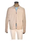 Kiton Kired Roy Lambsuede Zip-front Jacket In Gold