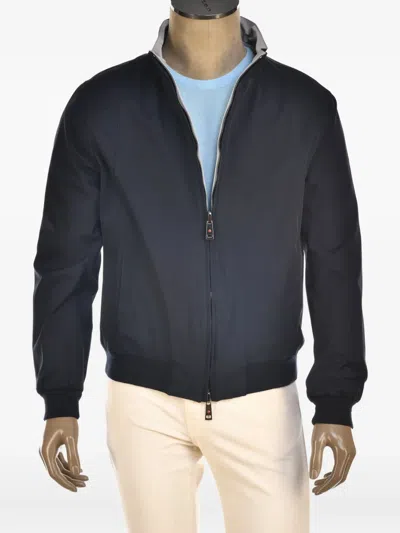 Kiton Kired Troy 2 Zip-fastening Bomber Jacket In Blue