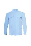 Kiton Kired Yari Solid Nylon Hidden Hood Light-jacket In Blue