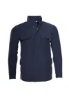 Kiton Kired Yari Solid Nylon Hidden Hood Light-jacket In Blue