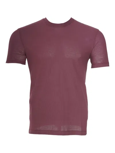 Kiton Kiss Crew-neck Cotton T-shirt In Burgundy