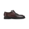 Kiton Black Leather Lace Up Shoes In Brown