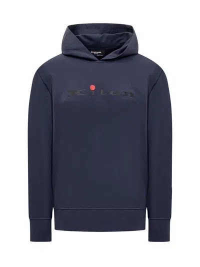 Kiton Long-sleeved Sweater In Blue