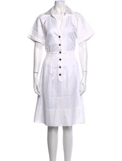 Pre-owned Kiton Knee-length Dress In White