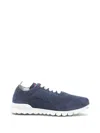Kiton Knit Fabric Sneaker In Navy