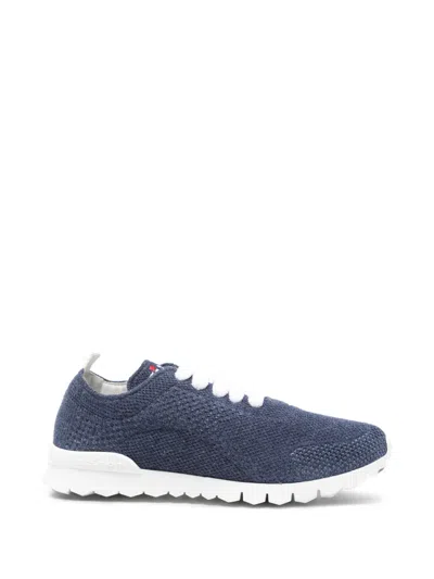 Kiton Knit Fabric Sneaker In Navy