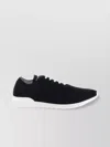 Kiton Mesh Upper Sneakers Rubber Sole In Black