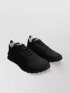 Kiton Knitted Almond Toe Sneakers With Heel Tab In Black