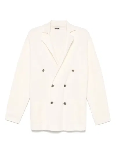 Kiton Knitted Blazer In White