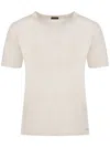 Kiton Knitted Cashmere-silk T-shirt In Neutrals