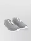 Kiton Fits Low-top Sneakers In Knitted Cashmere In Gray