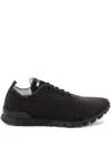 Kiton Fitb Mesh Sneakers Rubber Sole Pull Tab In Black