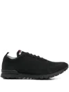 Kiton Fitb Mesh Sneakers Rubber Sole Pull Tab In Black