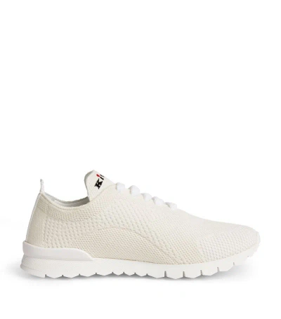 Kiton Knitted Lace-up Sneakers In White