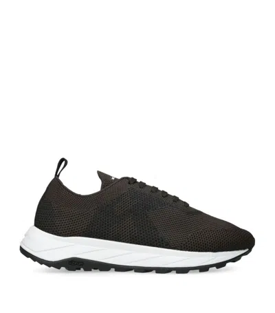 Kiton Knitted Low-top Trainers In Brown