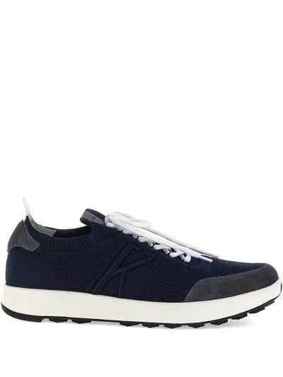 Kiton Knitted Panel Lace-up Sneakers