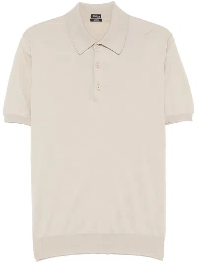 Kiton Knitted Polo Shirt In Neutral