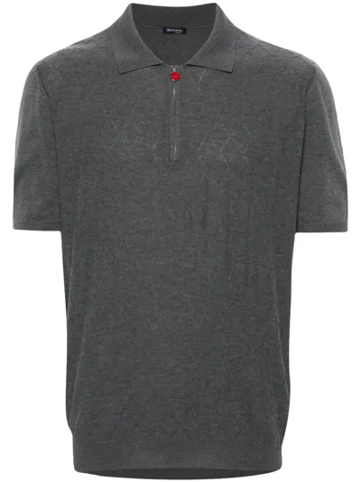 Kiton Knitted Polo Shirt In Grey