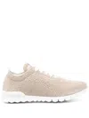 Kiton Fully-perforated Low-top Sneakers In Brown