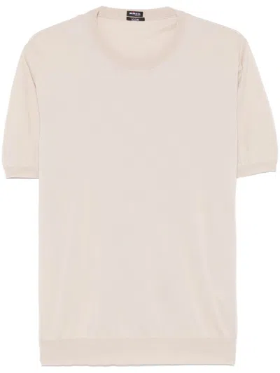 Kiton Knitted T-shirt In Neutrals