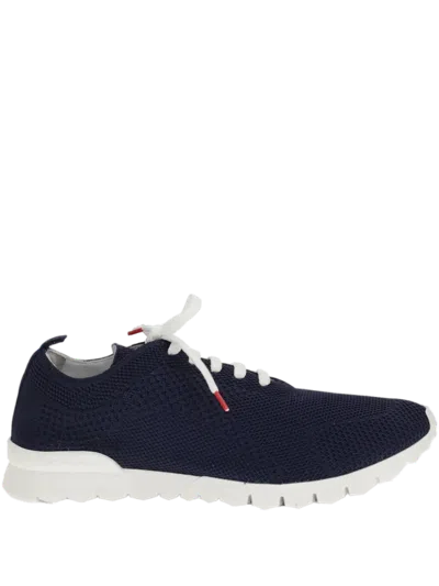 Kiton Knitted-upper Sneaker In Navy