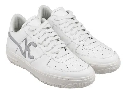 Pre-owned Kiton Knt  Sneakers Shoes 100% Leather Sz 11 Us 44 Eu Knsw3 In White/gray