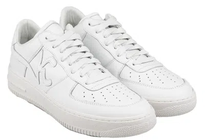 Pre-owned Kiton Knt  Sneakers Shoes 100% Leather Sz 8.5 Us 41.5 Eu Knsw1 In White