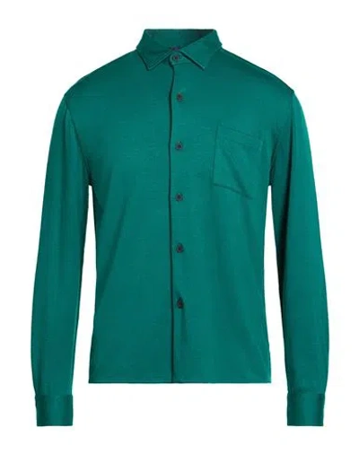 Kiton Knt Man Shirt Green Size L Viscose, Elastane