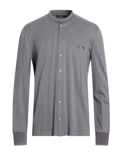 Kiton Knt Man Shirt Grey Size L Cotton, Silk In Gray