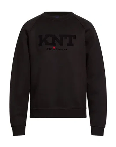 Kiton Knt Man Sweatshirt Black Size Xl Viscose, Elastane, Cotton