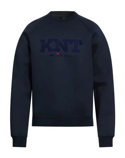 Kiton Knt Man Sweatshirt Navy Size L Viscose, Elastane, Cotton In Blue