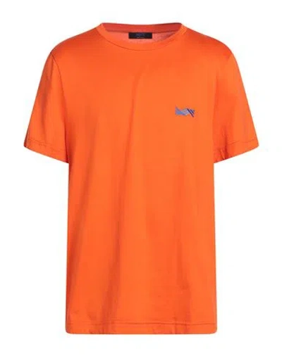 Kiton Knt Man T-shirt Orange Size L Giza 45 Cotton