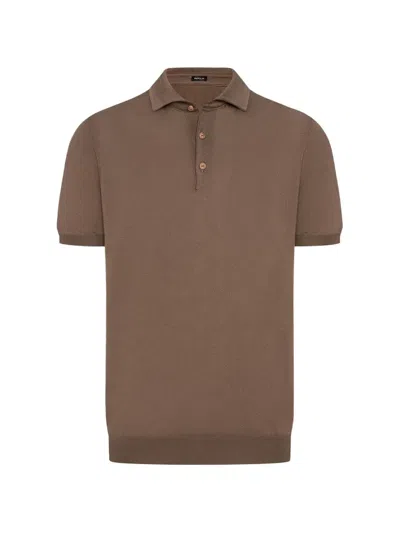 Kiton Kurzärmeliges Poloshirt In Brown