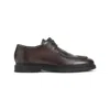 Kiton Black Leather Lace Up Shoes In Brown