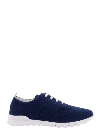 Kiton Lace-up Knit Sneakers In Black