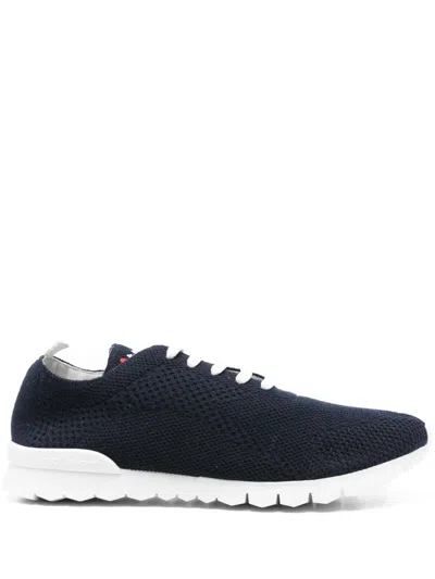 Kiton Lace-up Low-top Sneakers In Blue