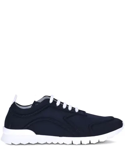 Kiton Cotton Sneakers Reinforced Toe In Blue