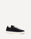 Kiton Blue Calf Leather Bos Taurus Low Top Sneakers In Blue