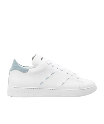 Kiton Lace-up Leather Sneakers In White