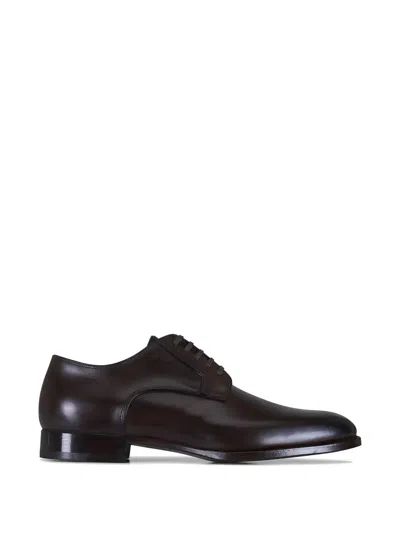 Kiton Lace-up Derby Shoes In Brown