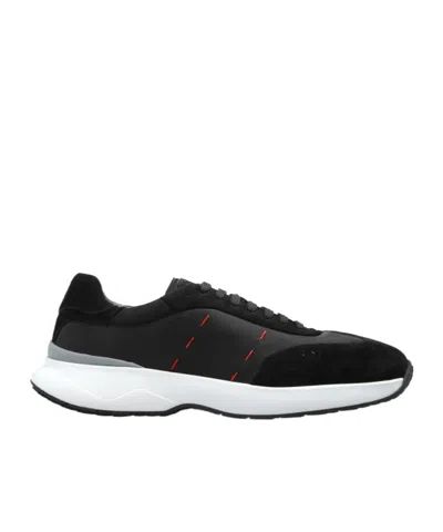 Kiton Suede-panelled Sneakers In Black
