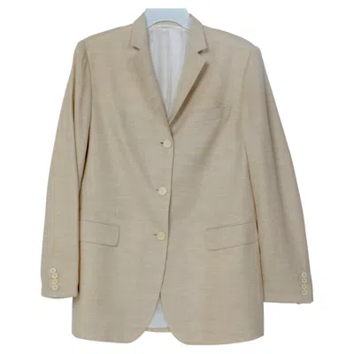 Pre-owned Kiton Ladies  Single-breasted Light Beige Three-button Cashmere And Silk Blazer In Brown