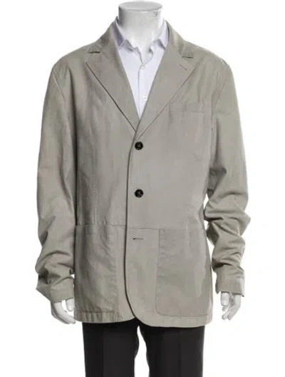 Pre-owned Kiton Lambskin Jacket In Gray