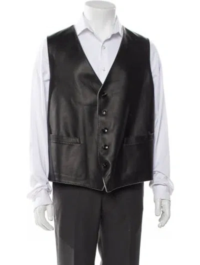 Pre-owned Kiton Lambskin Vest In Gray