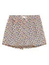 Kiton Orange Swim Shorts With Leaf Pattern In Orange