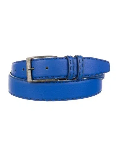Pre-owned Kiton Leather Belt In Blue