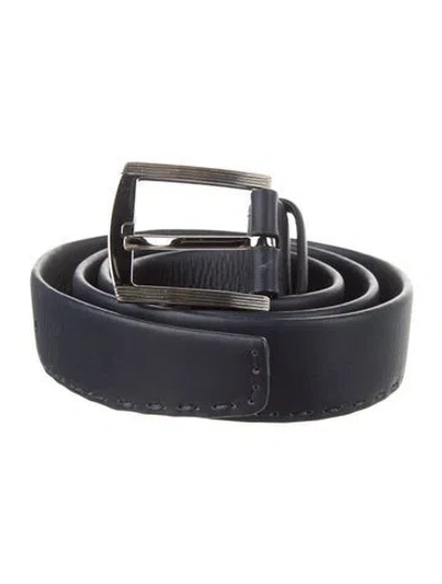 Pre-owned Kiton Leather Belt In Blue