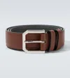 Kiton Leather Belt In Brown