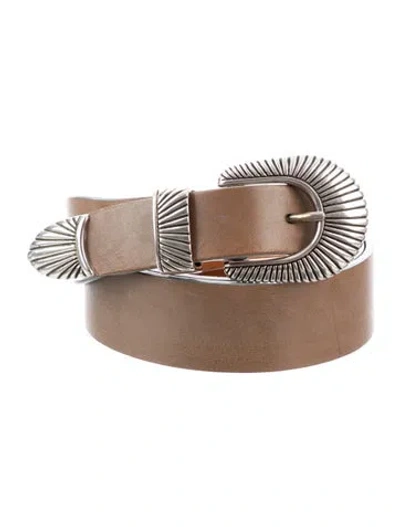 Pre-owned Kiton Leather Belt Kit In Neutral
